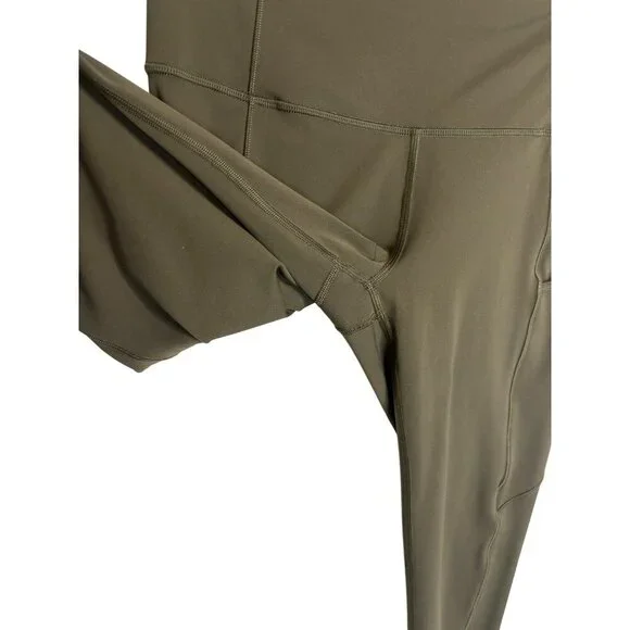 Lululemon Fast and Free High-Rise Crop II Green-sz 6 - Picture 7 of 10